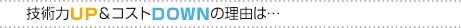 技術アップ&コストDOWNの理由は…